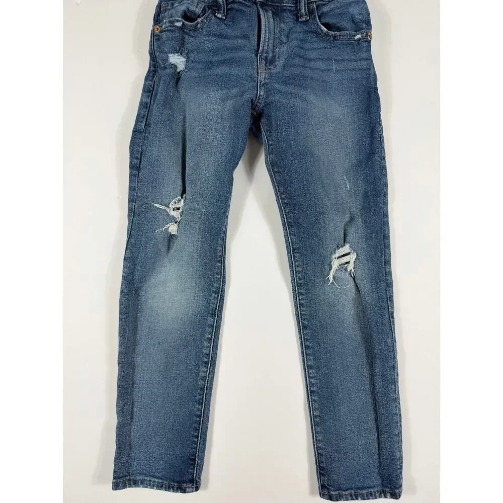 Gap Kids Distressed Pull-On Skinny Jeans Medium Wash Size 8 Slim